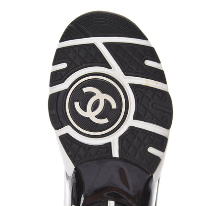 Chanel Calfskin Fabric Sneakers 35 White Silver Fluo Pink 6 of 8