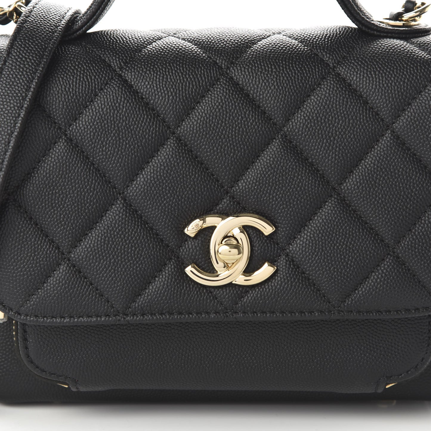 Caviar Quilted Small Business Affinity Flap Black