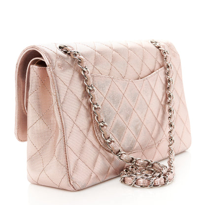 Chanel Metallic Calfskin Pixel Effect Medium Double Flap Pinky Gold 3 of 11