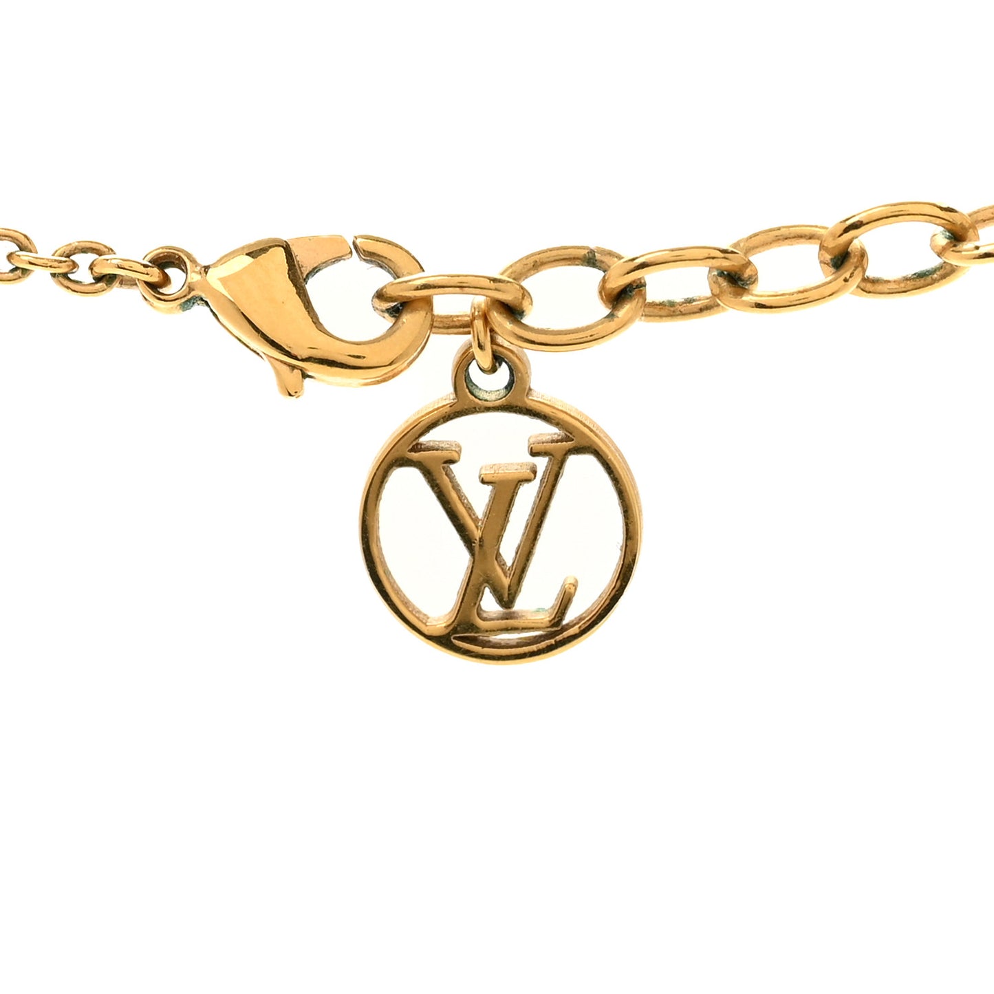 Metal Crystal LV Iconic Necklace Gold