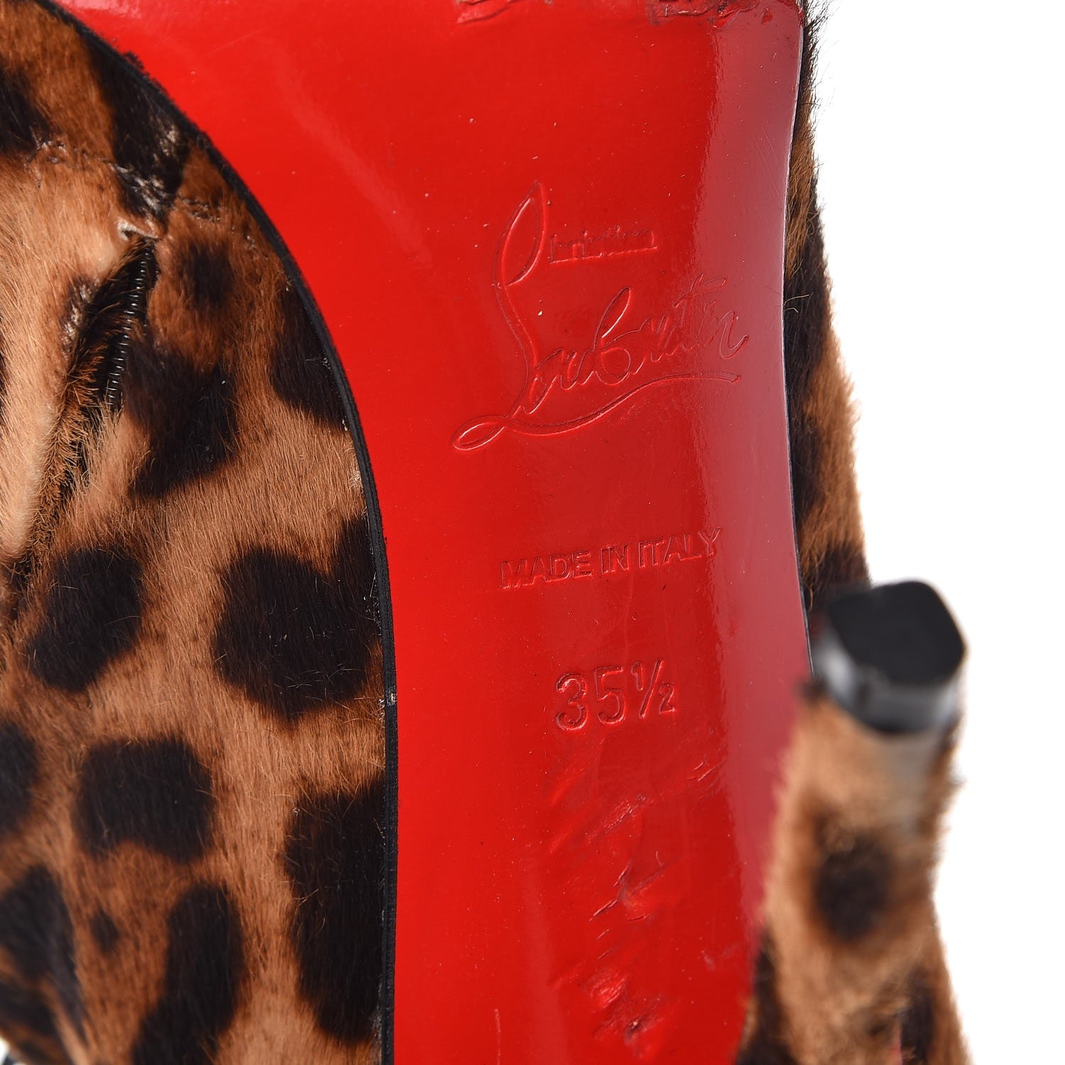 Christian Louboutin Pony Hair Luxor Dahlia 120 Ankle Boots 35.5 Leopard 8 of 22