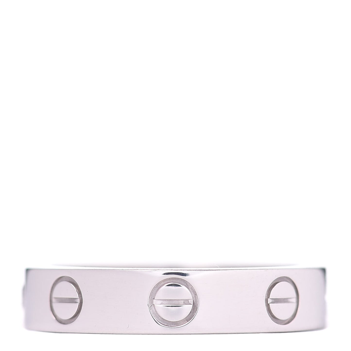 18K White Gold Diamond 4mm LOVE Wedding Band Ring 49 4.75