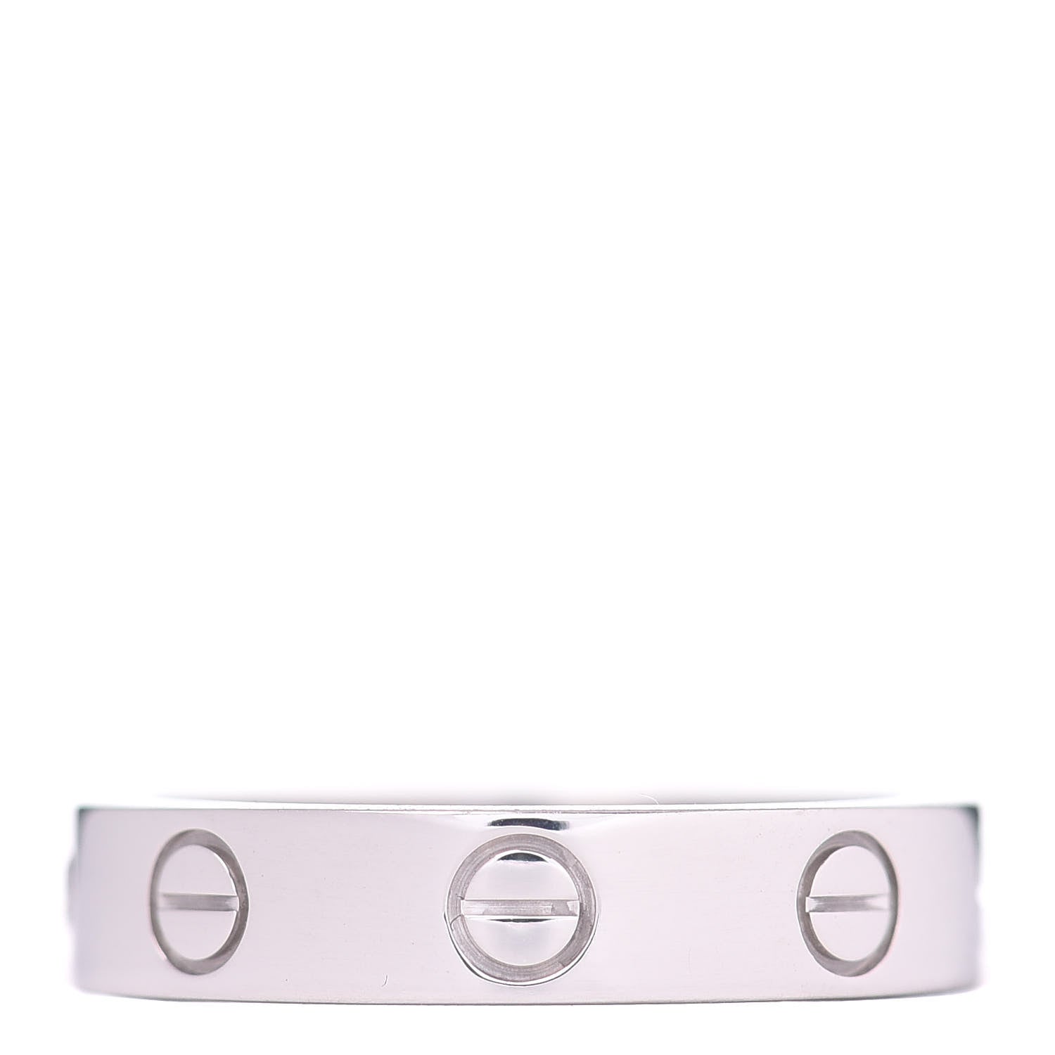 Cartier 18K White Gold Diamond 4mm LOVE Wedding Band Ring 49 4.75 3 of 4