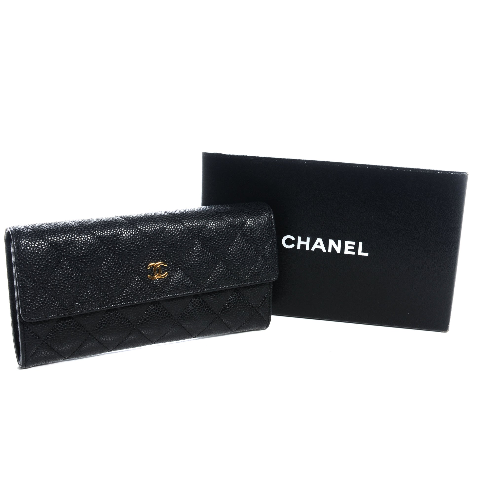 Chanel Caviar Large Gusset Flap Wallet Black 5 of 9