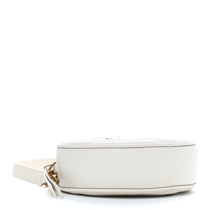 Saint Laurent Grain De Poudre Matelasse Chevron Quilted Round Vinyle Camera Bag Crema Soft 4 of 8