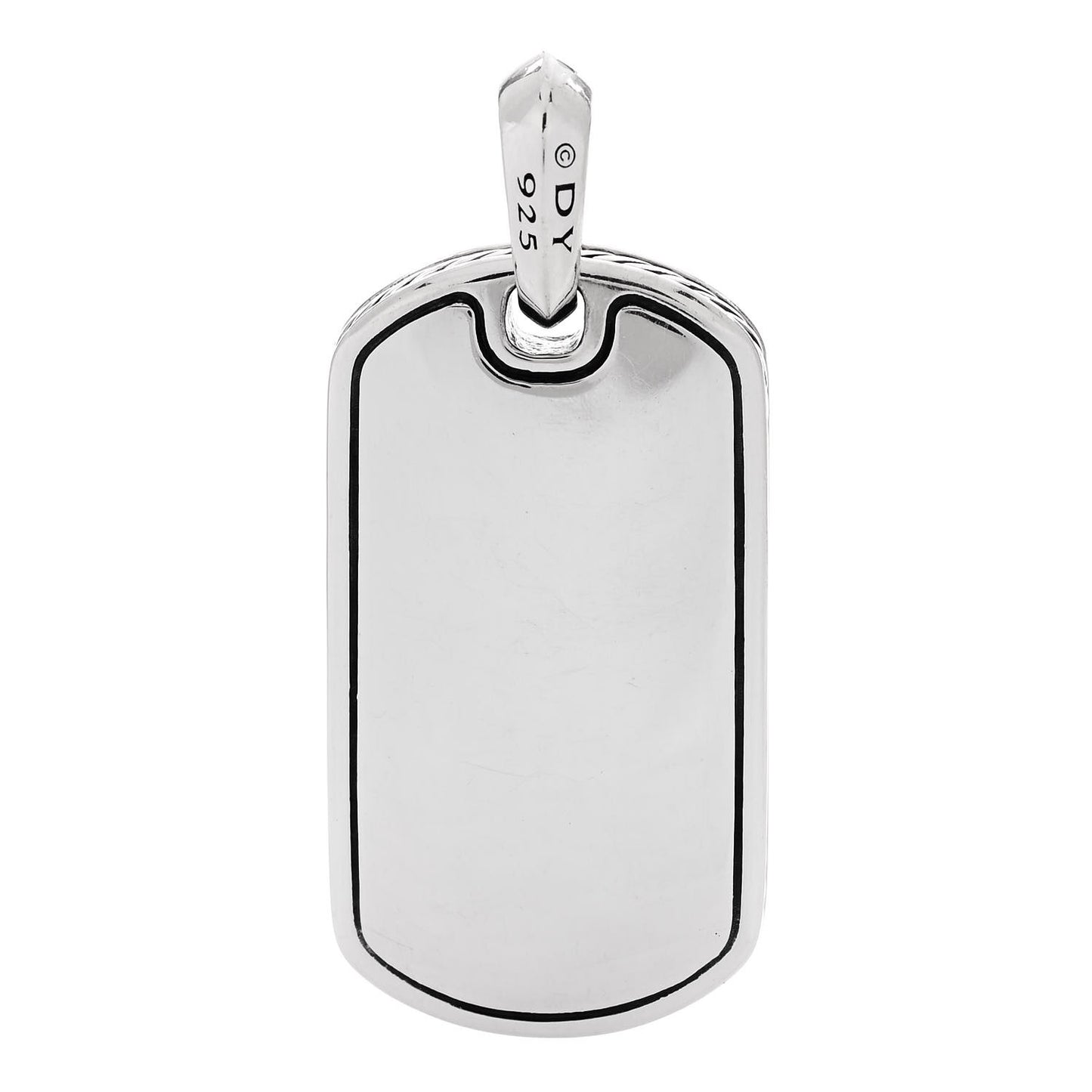 Sterling Silver Black Onyx Dog Tag Pendant