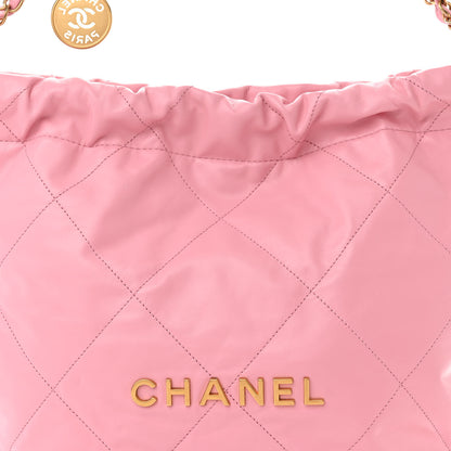 Chanel Shiny Calfskin Quilted Small Chanel 22 Light Pink 9 of 12