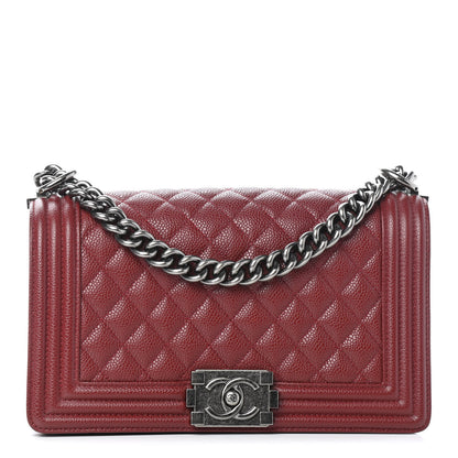 Chanel Caviar Quilted Medium Boy Flap Dark Red 1 of 5