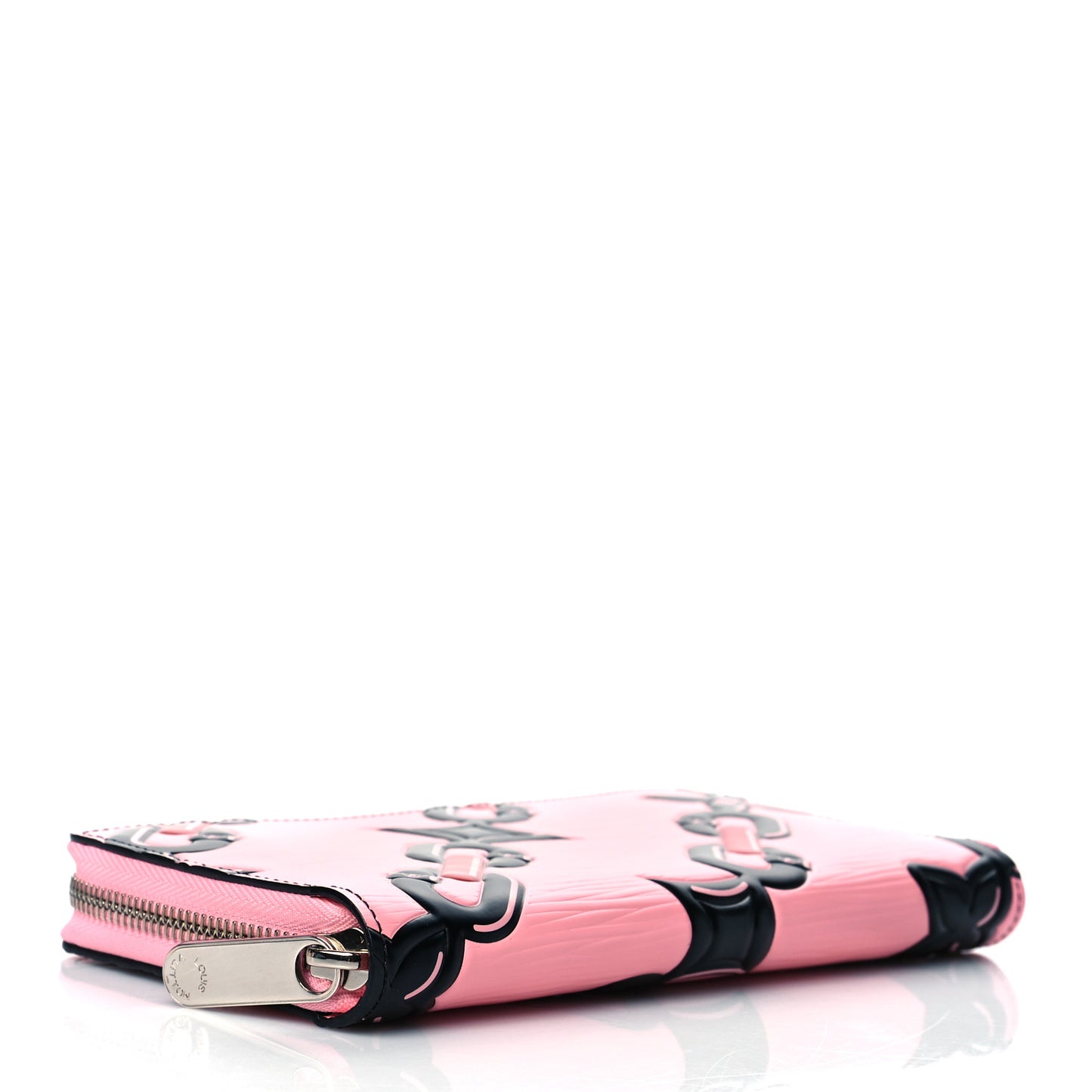 Epi Chain Flower Print Zippy Wallet Pink
