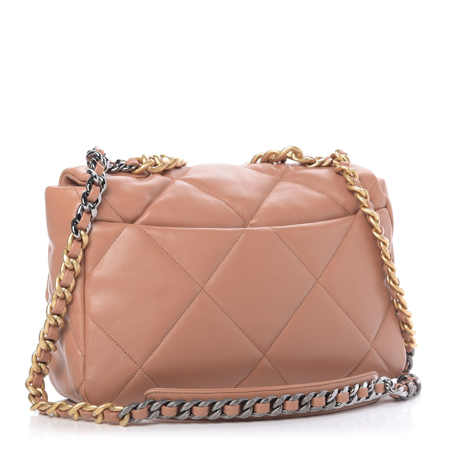 Lambskin Quilted Large 19 Flap Brown