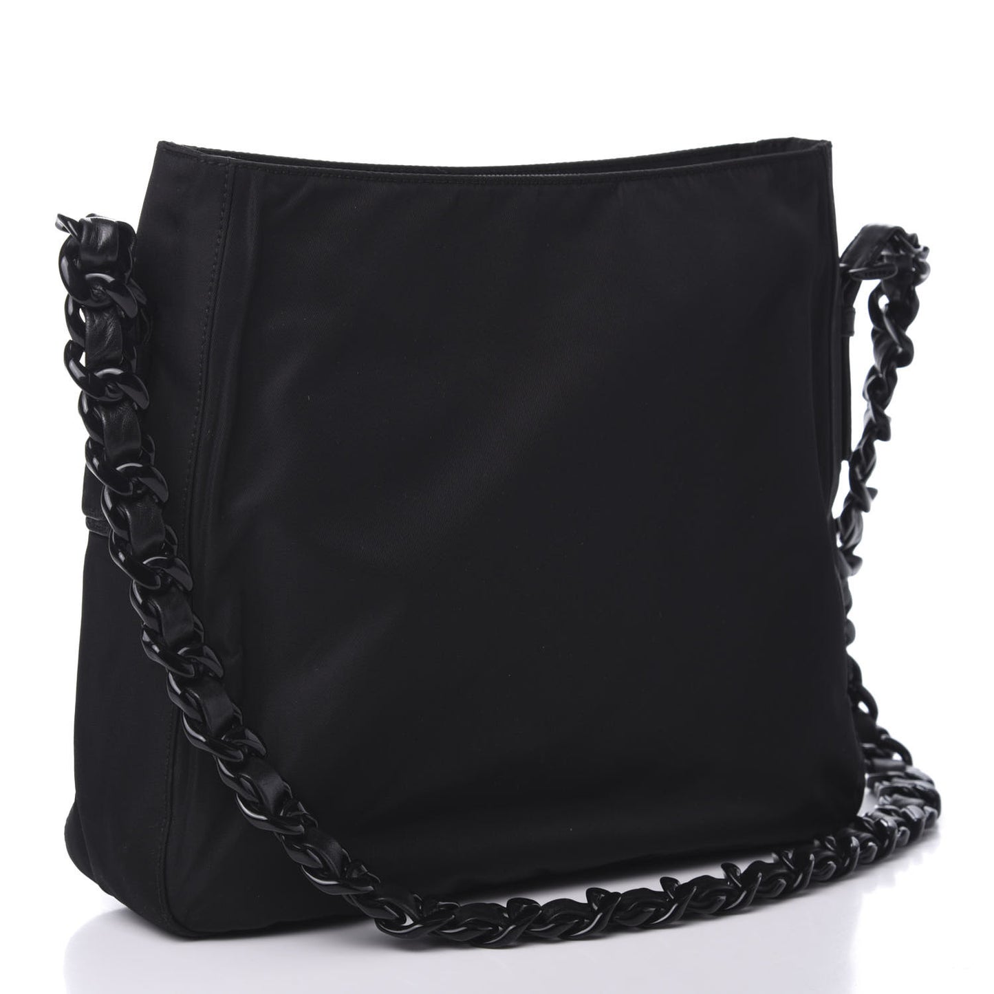 Tessuto Nylon Chain Shoulder Bag Black