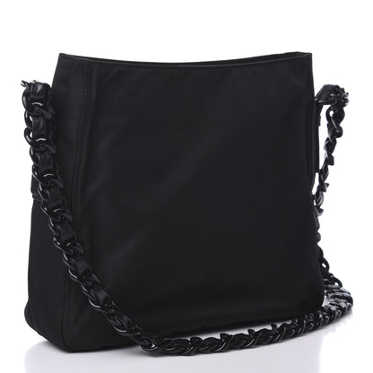 Prada Tessuto Nylon Chain Shoulder Bag Black 2 of 8