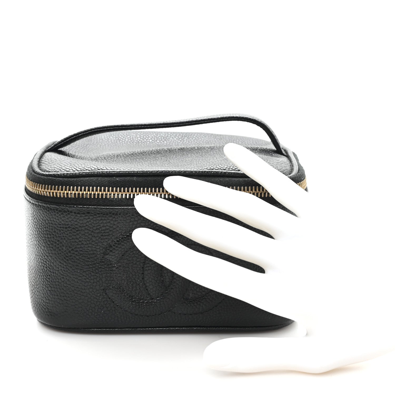 Chanel Caviar CC Vanity Cosmetic Case Black 1843569 – FASHIONPHILE