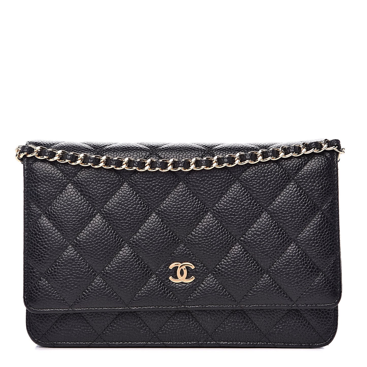 Caviar Quilted Wallet On Chain WOC Black