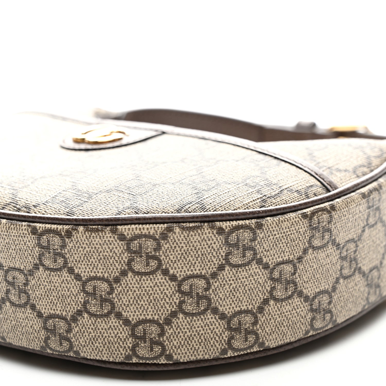 Gucci GG Supreme Monogram Textured Calfskin Small Ophidia Shoulder Bag Beige Ebony New Acero 9 of 9