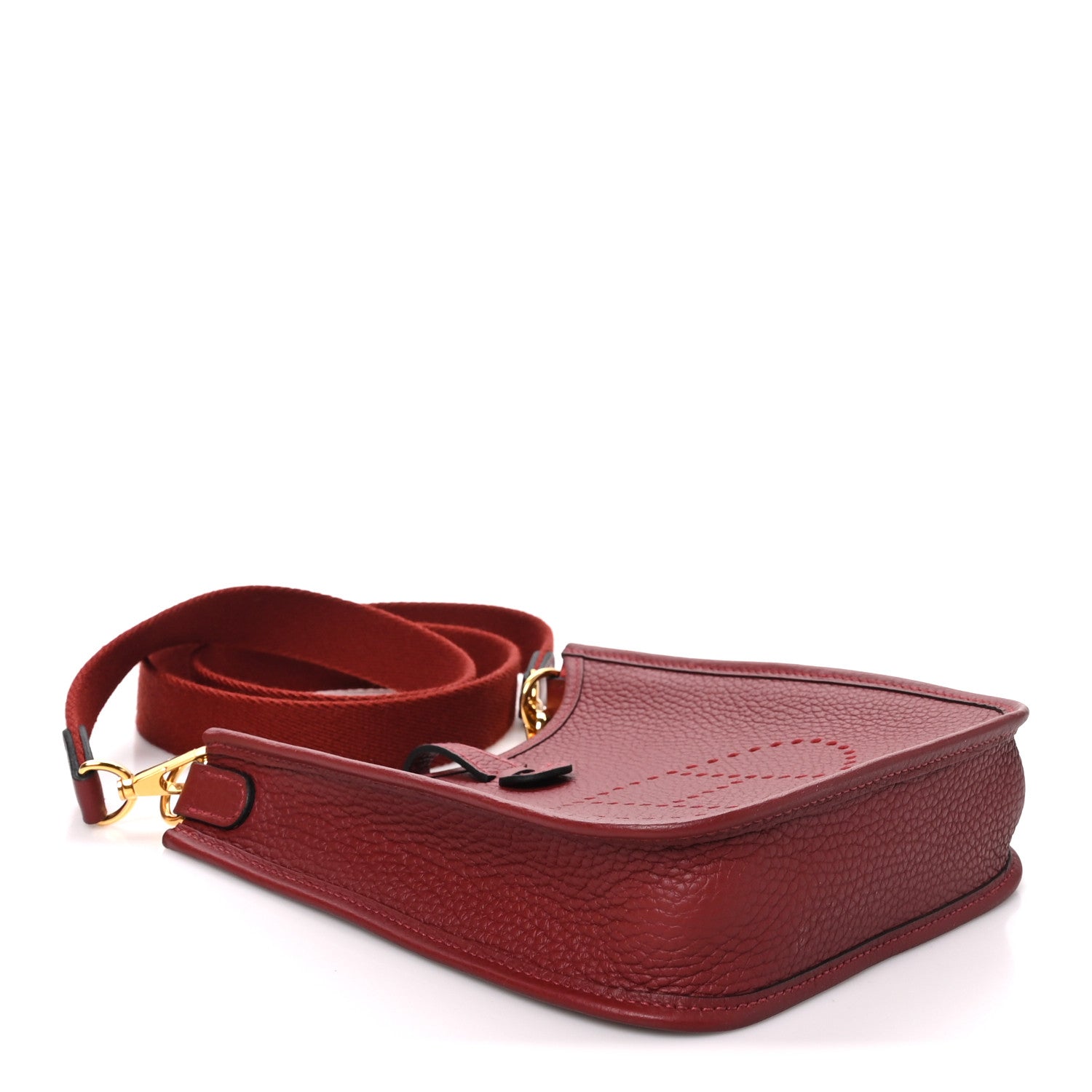 Hermes Taurillon Clemence Evelyne TPM Rouge H 4 of 10