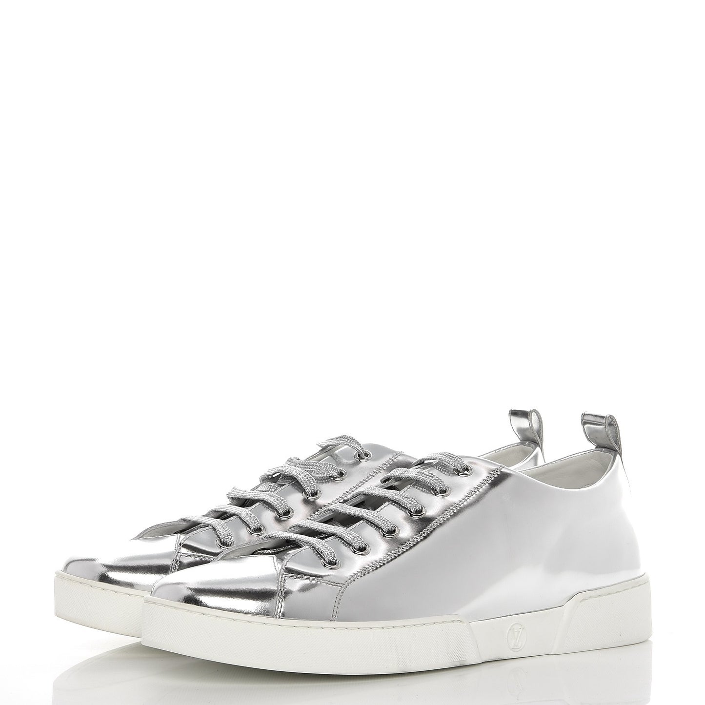 Patent Calfskin Frontrow Sneakers 40 Silver