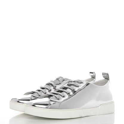 Louis Vuitton Patent Calfskin Frontrow Sneakers 40 Silver 3 of 8