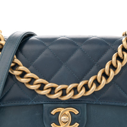 Chanel Iridescent Calfskin Quilted Small Straight Lined Flap Blue 8 of 11