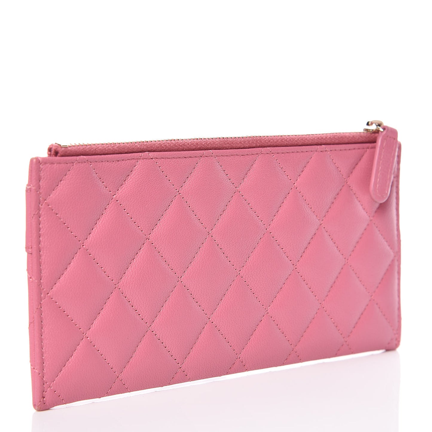 Sheepskin Quilted Mademoiselle Vintage Zip Pouch Pink