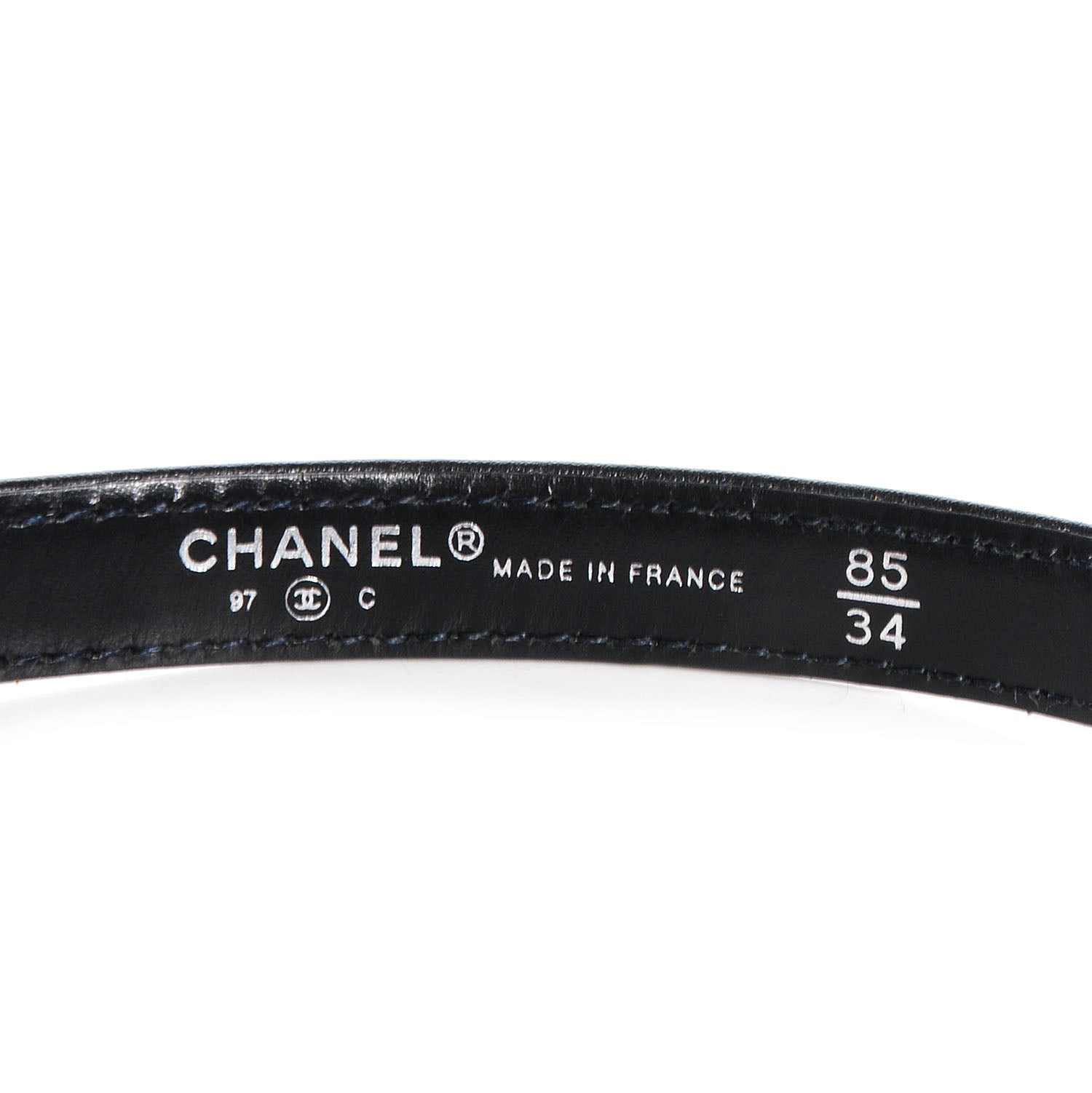 Chanel Lambskin CC Logo Skinny Belt 85 34 Black 4 of 4