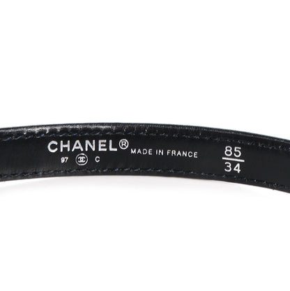 Chanel Lambskin CC Logo Skinny Belt 85 34 Black 4 of 4