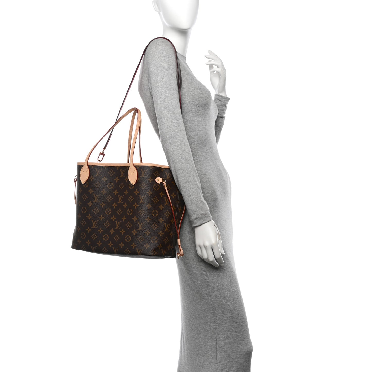 Monogram Inside Out Neverfull Bandouliere MM Rose Pondichery