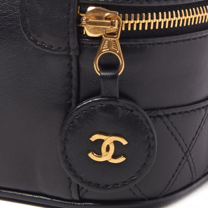 Chanel Lambskin Vanity Cosmetic Case Black 7 of 9