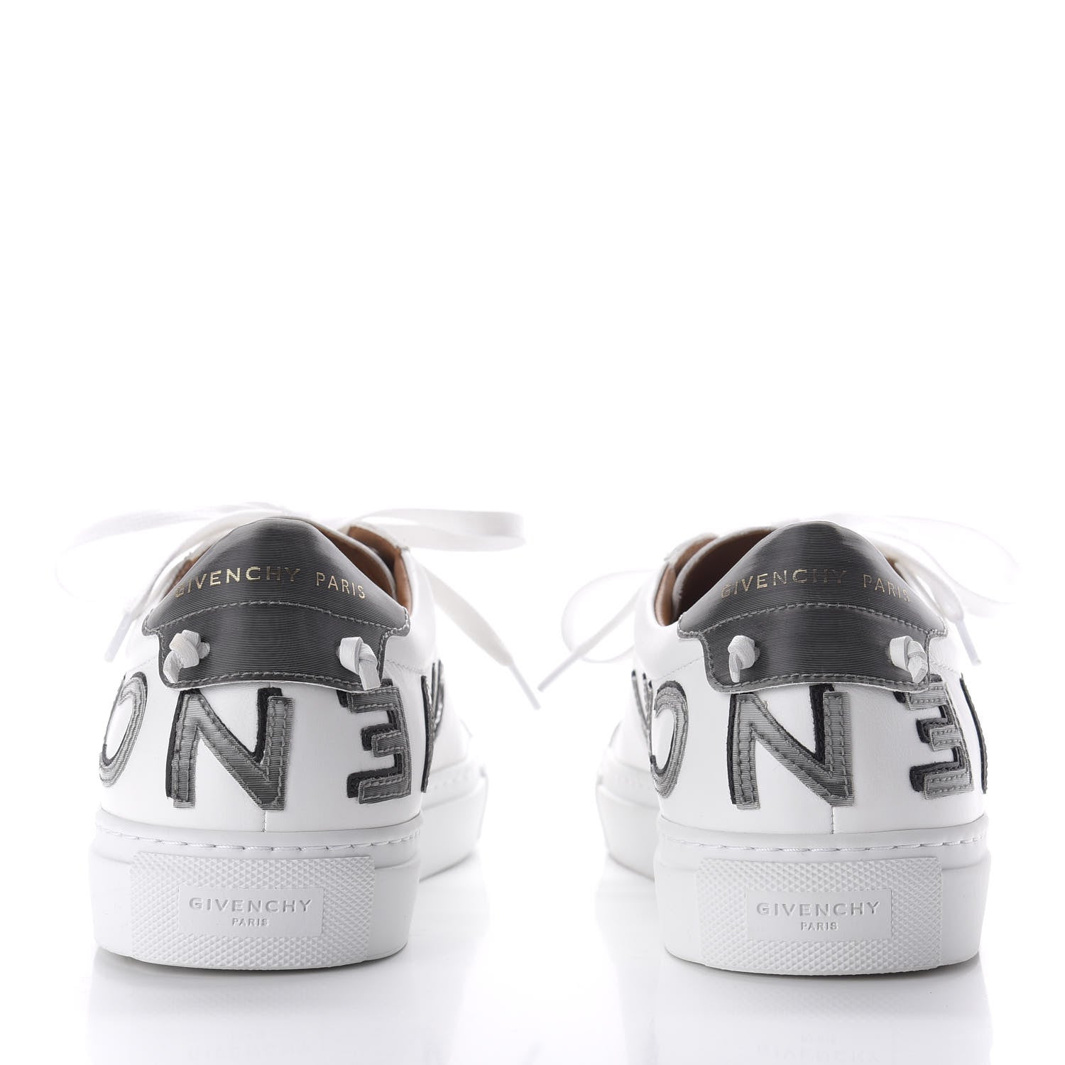 Givenchy Calfskin Reverse Logo Urban Street Sneakers 40 White Grey 6 of 10