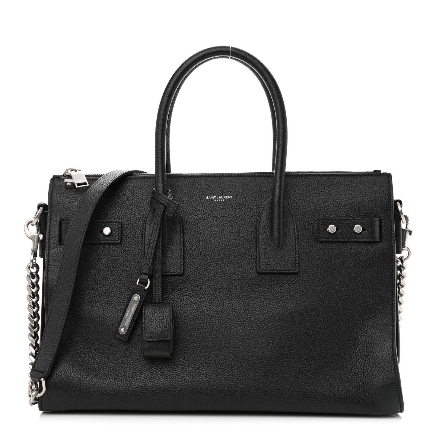 Grained Calfskin Sac De Jour Souple Duffle 36H Asphalt Black