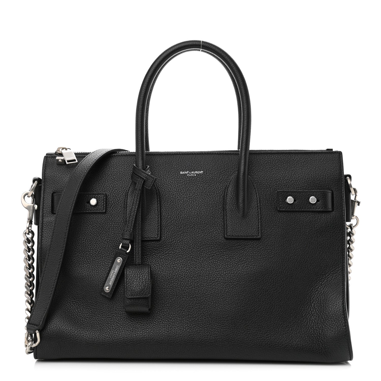 Saint Laurent Grained Calfskin Sac De Jour Souple Duffle 36H Asphalt Black 1 of 10