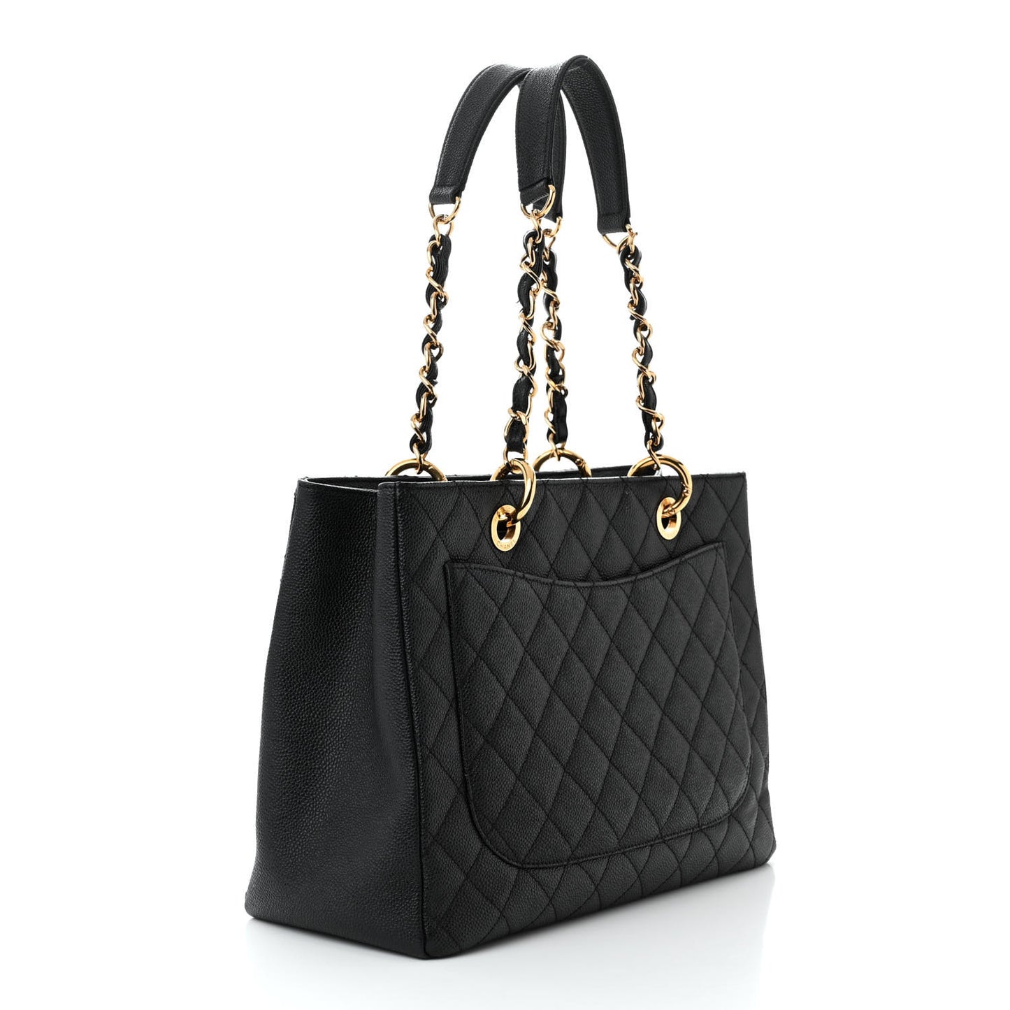 Caviar Quilted Grand Shopping Tote GST Black