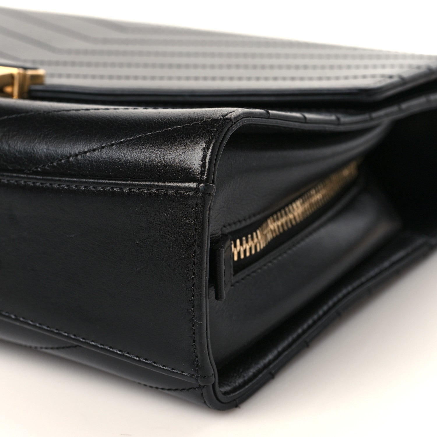 Chanel Calfskin Chevron Quilted Medal Flap Black 9 of 9