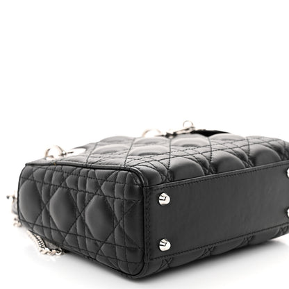 Christian Dior Lambskin Cannage Mini Lady Dior Black 9 of 10