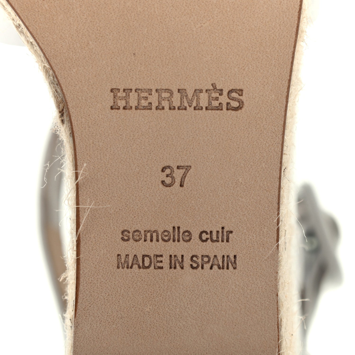 Hermes Goatskin Doll 60 Espadrille Wedge Sandals 37 White 6 of 8