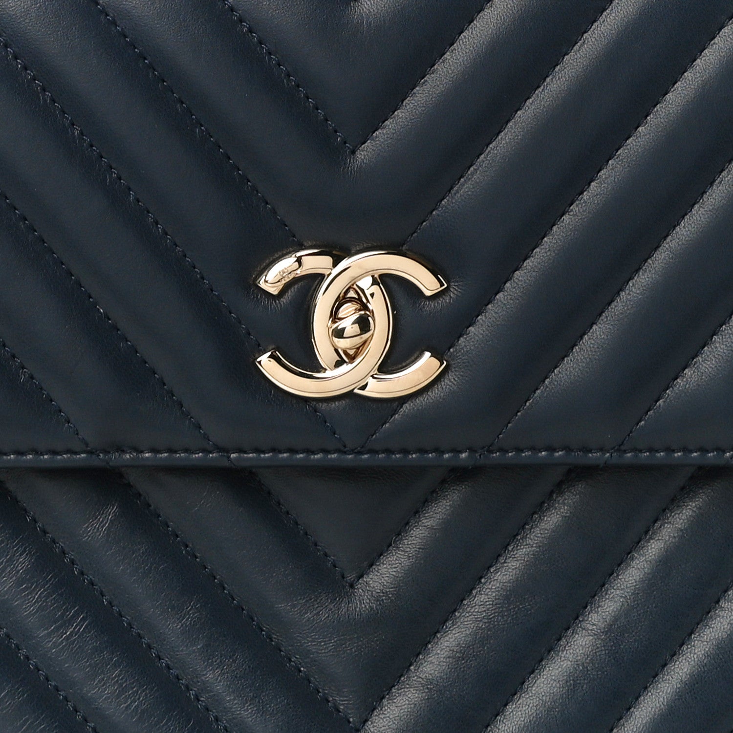 Chanel Lambskin Chevron Quilted Medium Trendy CC Dual Handle Flap Bag Navy 8 of 12