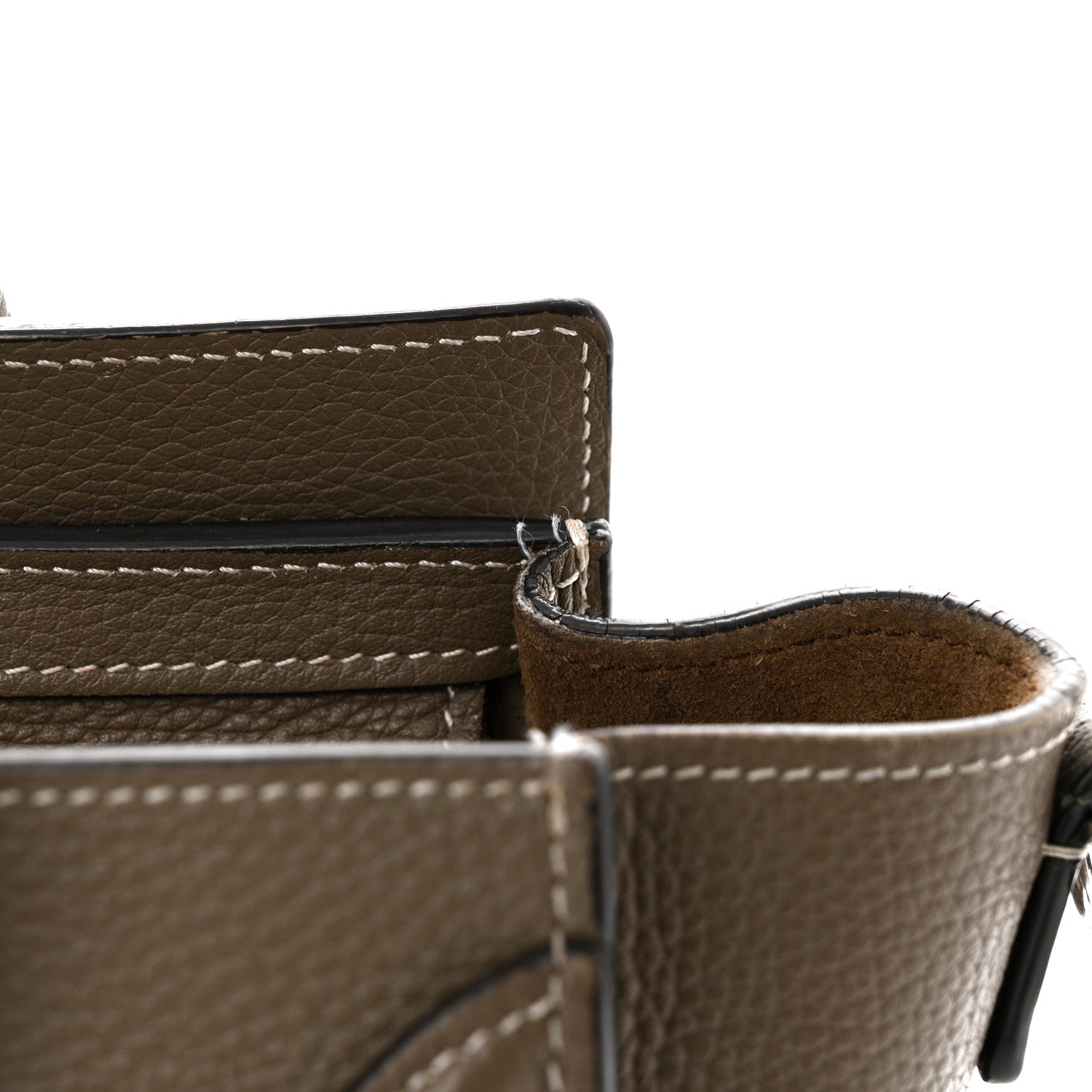 Celine Drummed Calfskin Nano Luggage Souris 15 of 20