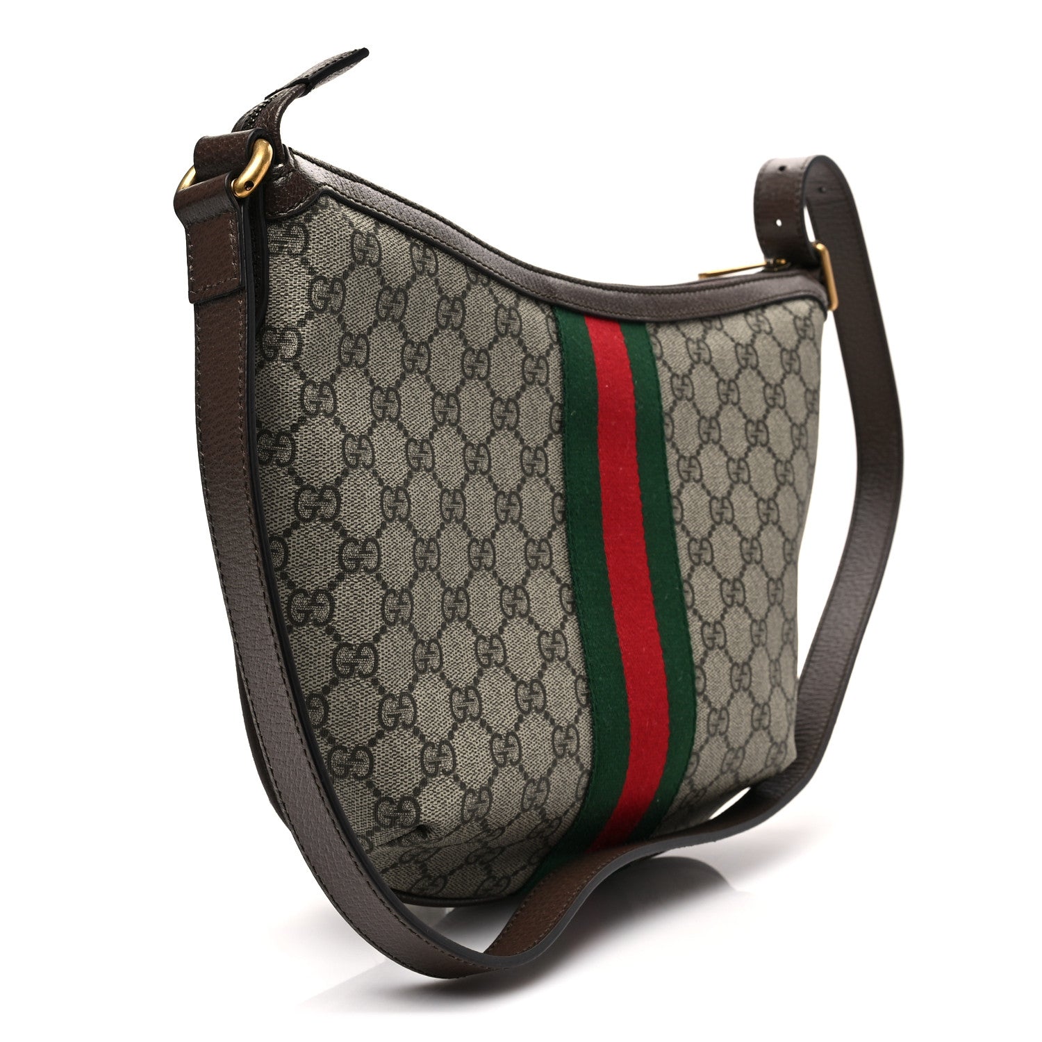 Gucci GG Supreme Monogram Web Small Ophidia Half Moon Hobo Brown 3 of 7