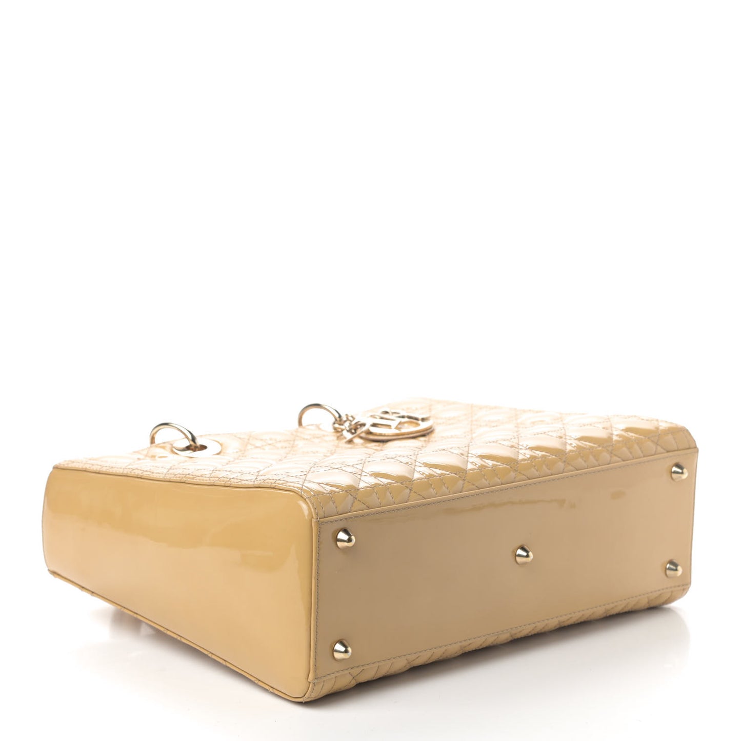 Patent Cannage Large Lady Dior Beige