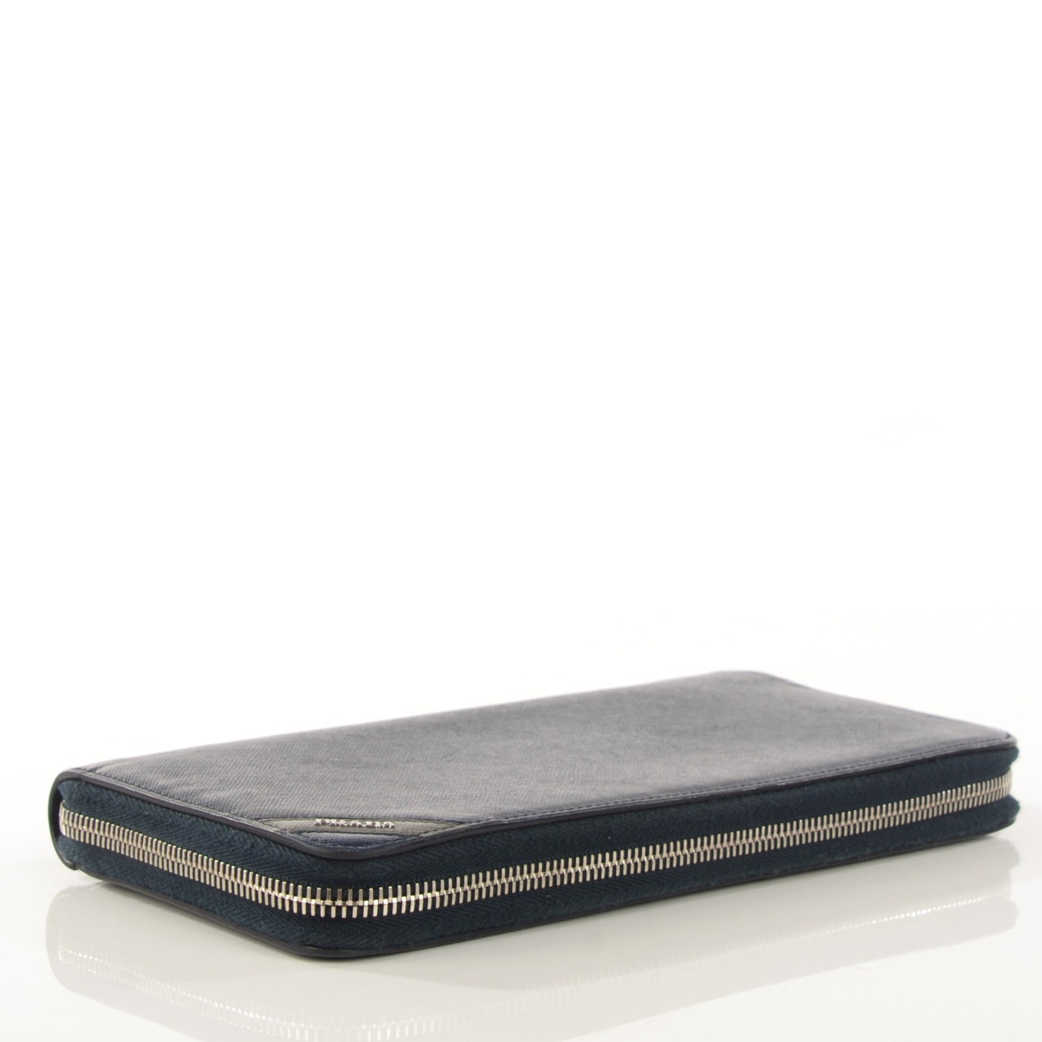 Prada Saffiano Zip Around Organizer Wallet Baltico 4 of 7