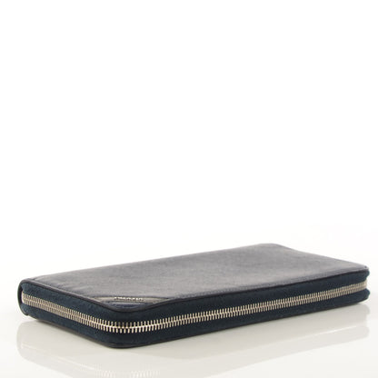 Prada Saffiano Zip Around Organizer Wallet Baltico 4 of 7