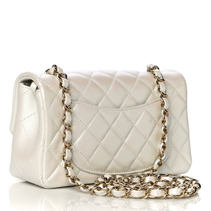 Chanel Iridescent Calfskin Quilted Mini Rectangular Flap White 2 of 10