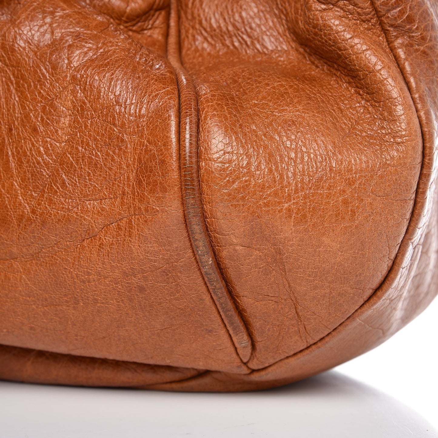 Crinkled Lambskin Ethel Satchel Tan