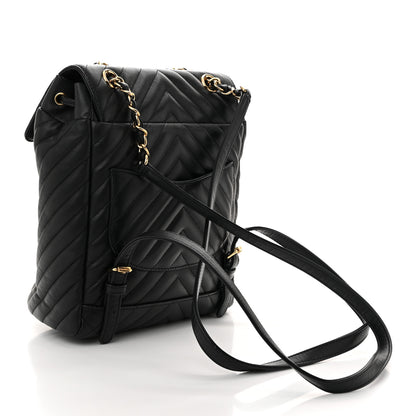 Chanel Calfskin Chevron Quilted Small Urban Spirit Backpack Black 3 of 10