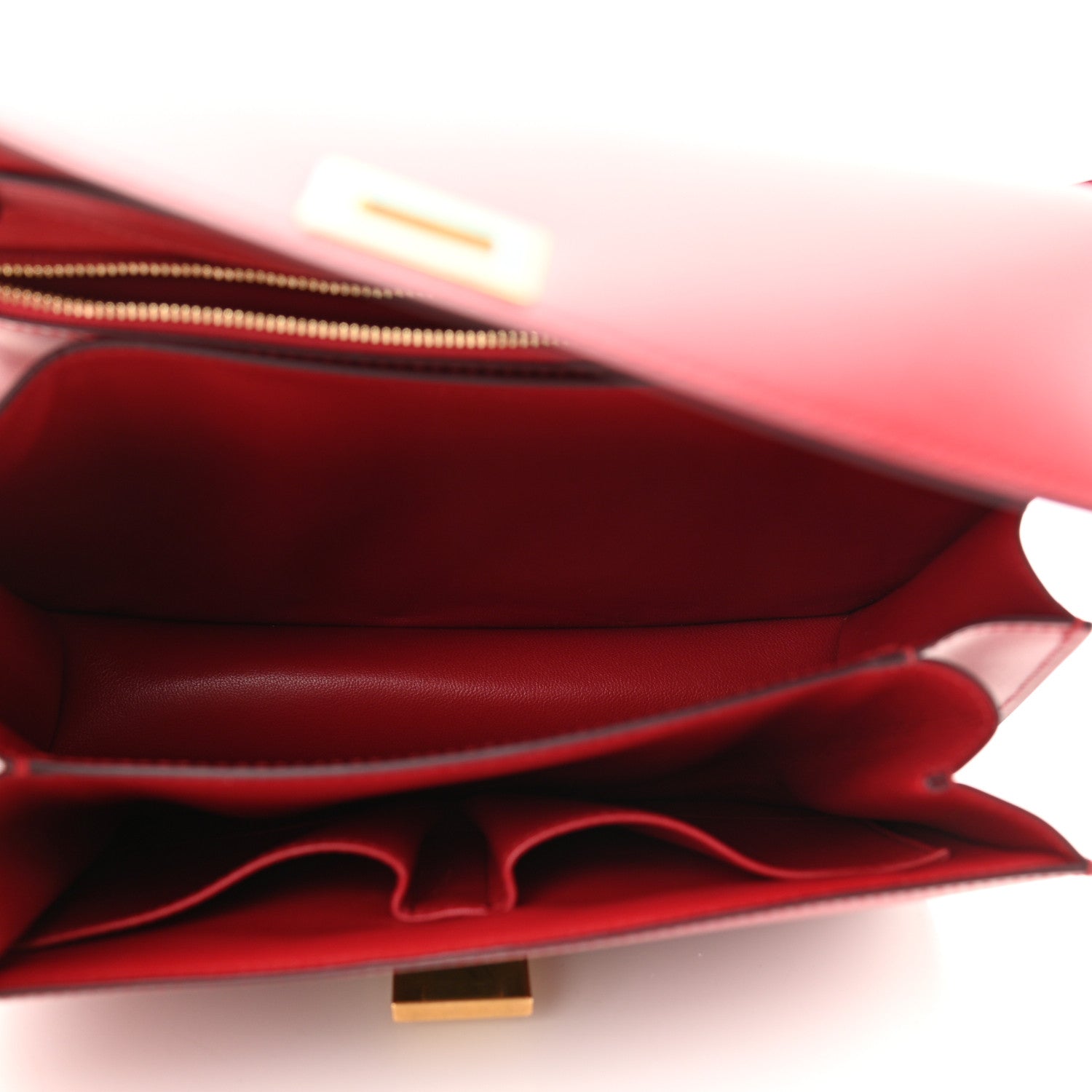 Celine Box Calfskin Medium Classic Box Flap Bag Red 5 of 10
