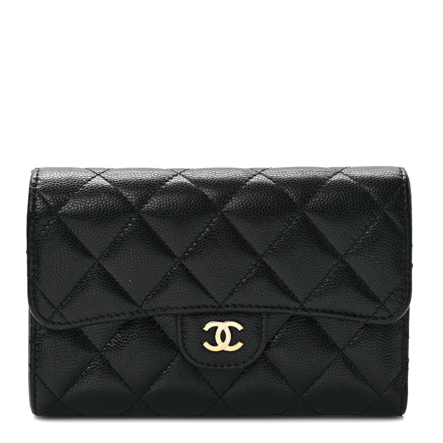 Chanel Caviar Quilted Medium Flap Wallet Black 1 of 7