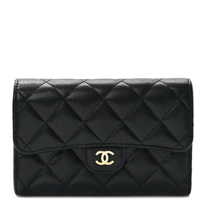 Chanel Caviar Quilted Medium Flap Wallet Black 1 of 7