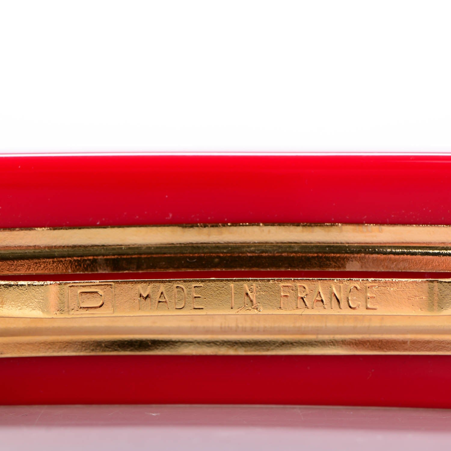 Louis Vuitton Resin Swarovski Crystal Inclusion Barrette GM Pomme d'Amour 3 of 4