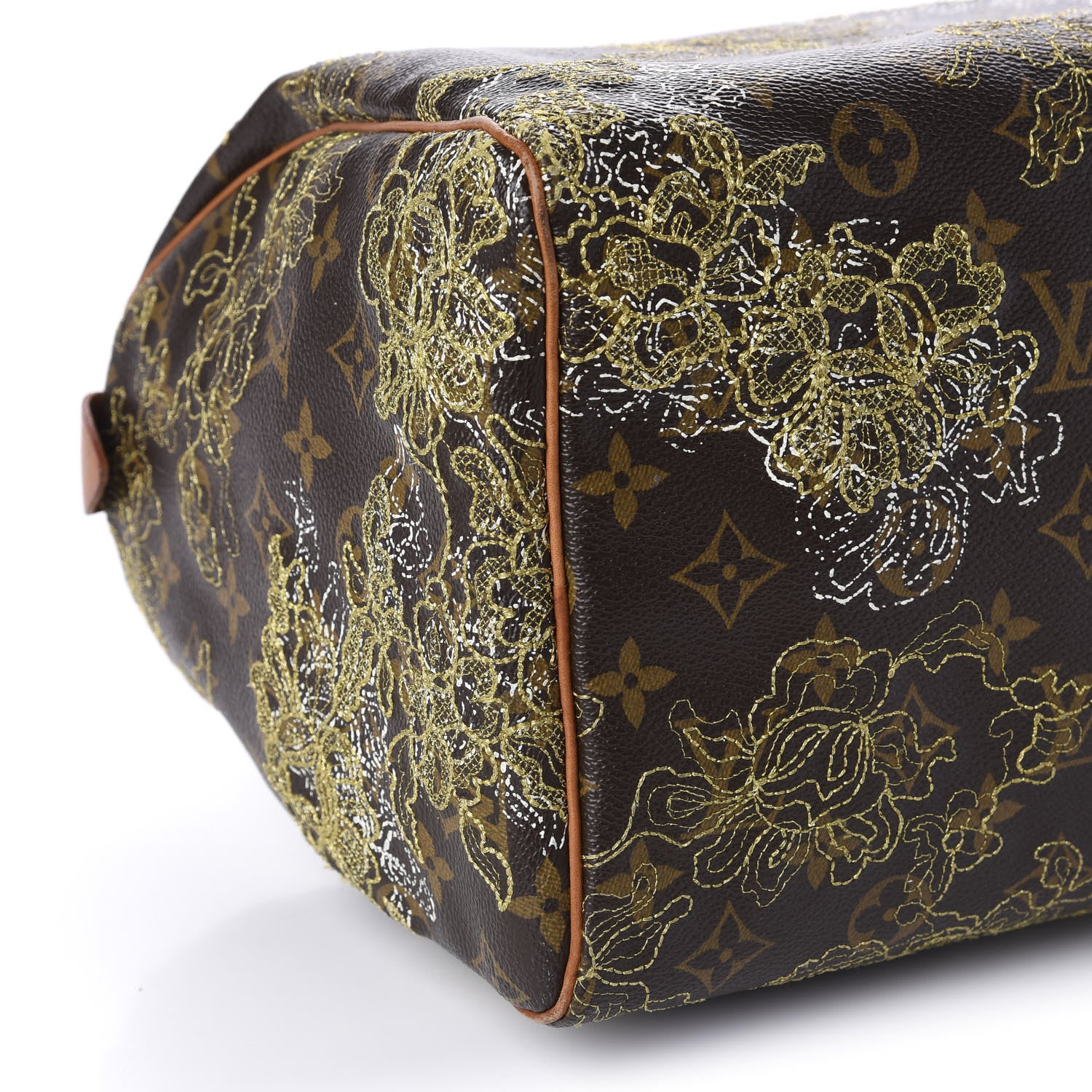 Louis Vuitton Monogram Dentelle Speedy 30 Gold 6 of 10