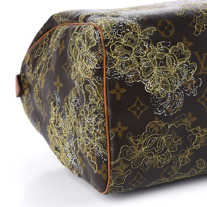 Louis Vuitton Monogram Dentelle Speedy 30 Gold 6 of 10